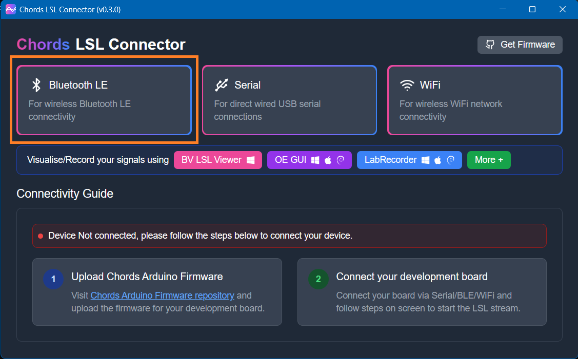 Chords LSL Connector BLE Device