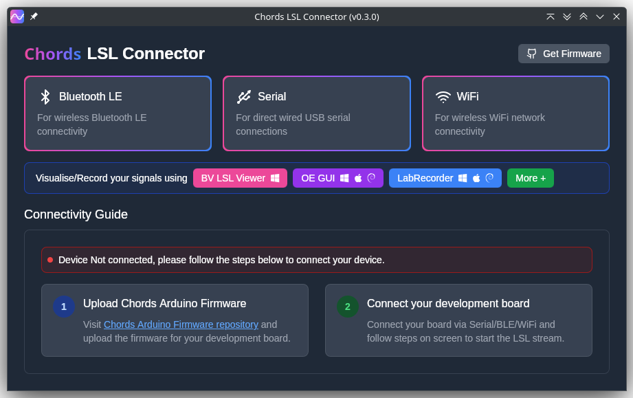 Chords-LSL-Connector Landing Page