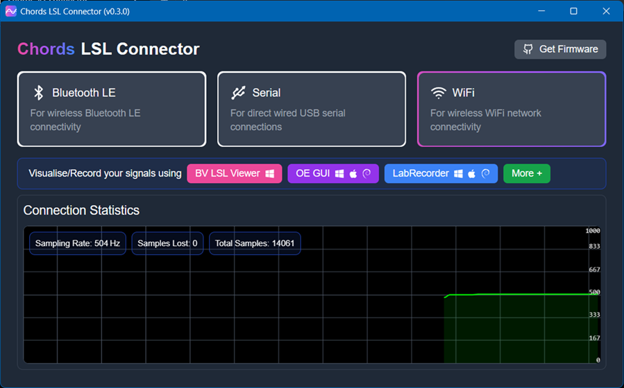 Chords LSL Connector WiFi Device Visualise