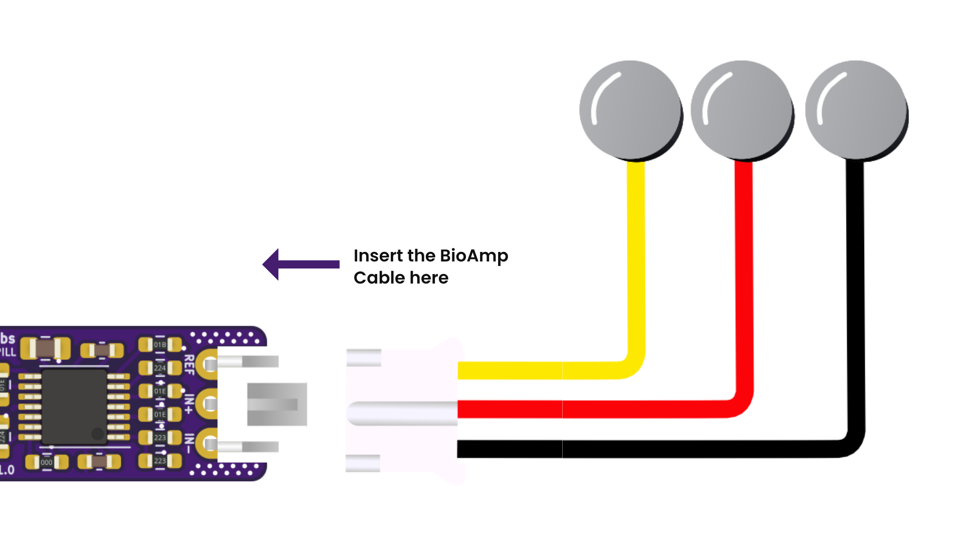 Connecting the BioAmp Cable v3 to the BioAmp EXG Pill
