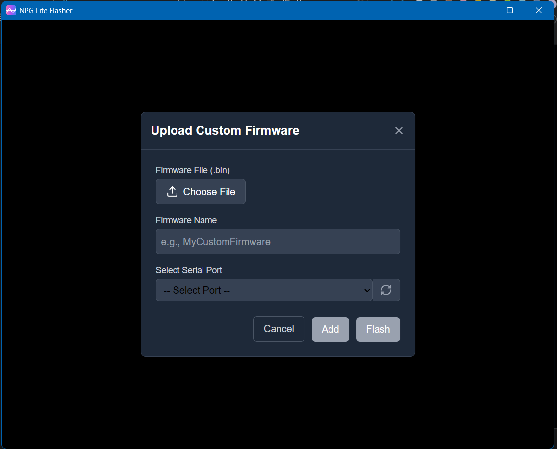 NPG Lite Flasher Custom Interface