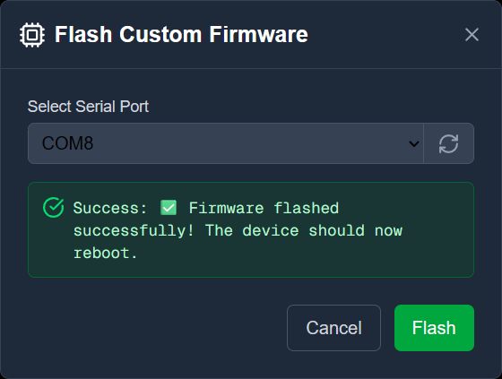 NPG Lite Flasher Get from GitHub Flash Completed