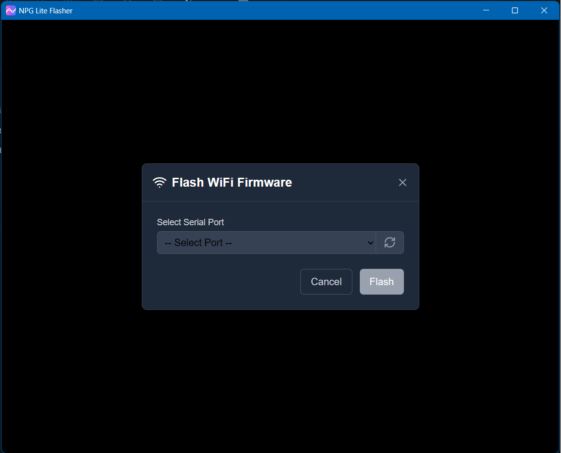 NPG Lite Flasher WiFi Interface