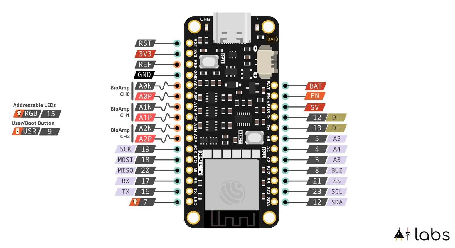 Neuro Play Ground (NPG) Lite Pinout